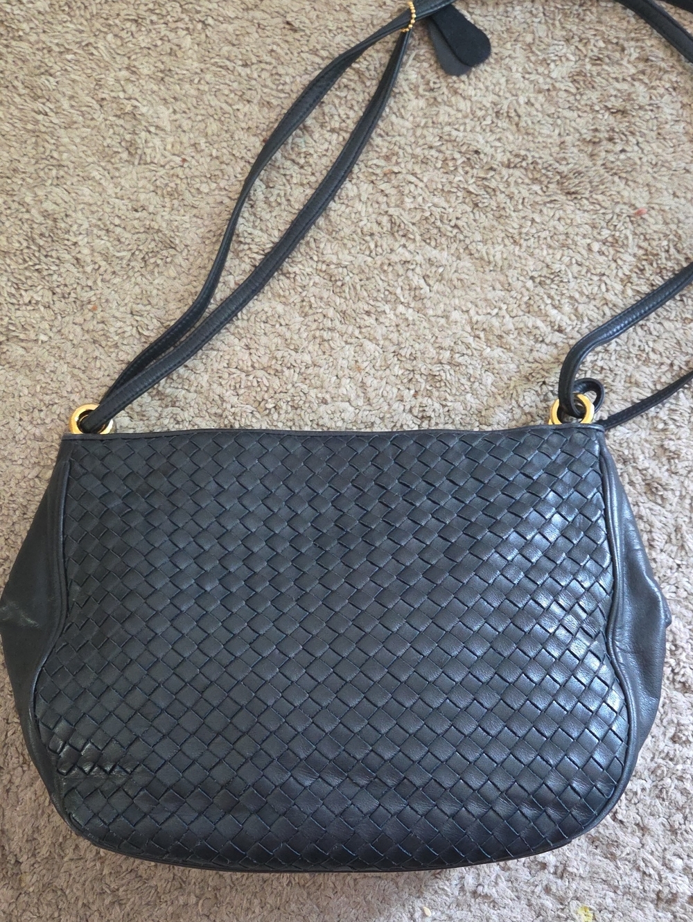 Aspects Blue Leather Woven Leather Bag - Picture 2 of 14